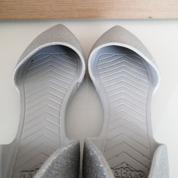 Native Audrey Bling D'Orsay Silver Glitter Sparkle Slip On Flats 8 - Picture 8 of 16